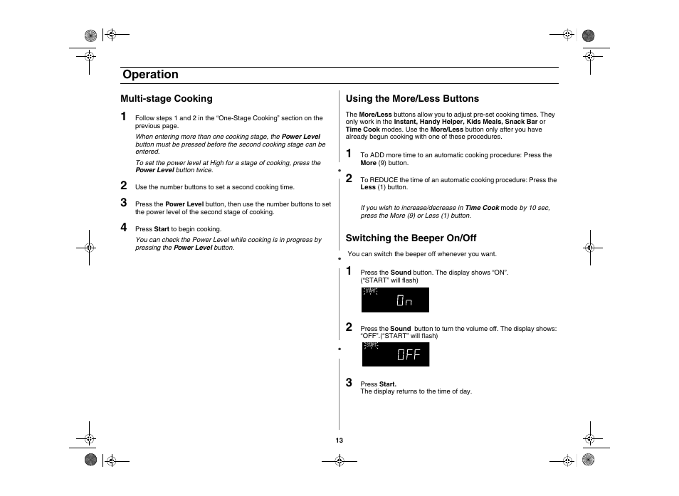Operation | Amana AMC5101AAS User Manual | Page 13 / 25