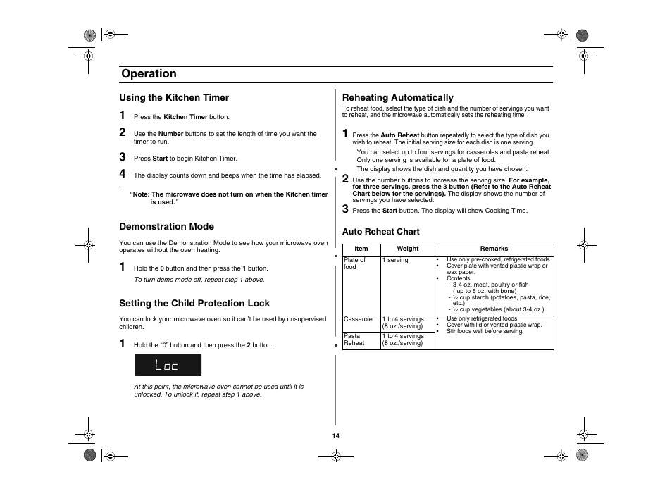 Operation | Amana AMC5101AAS User Manual | Page 14 / 25