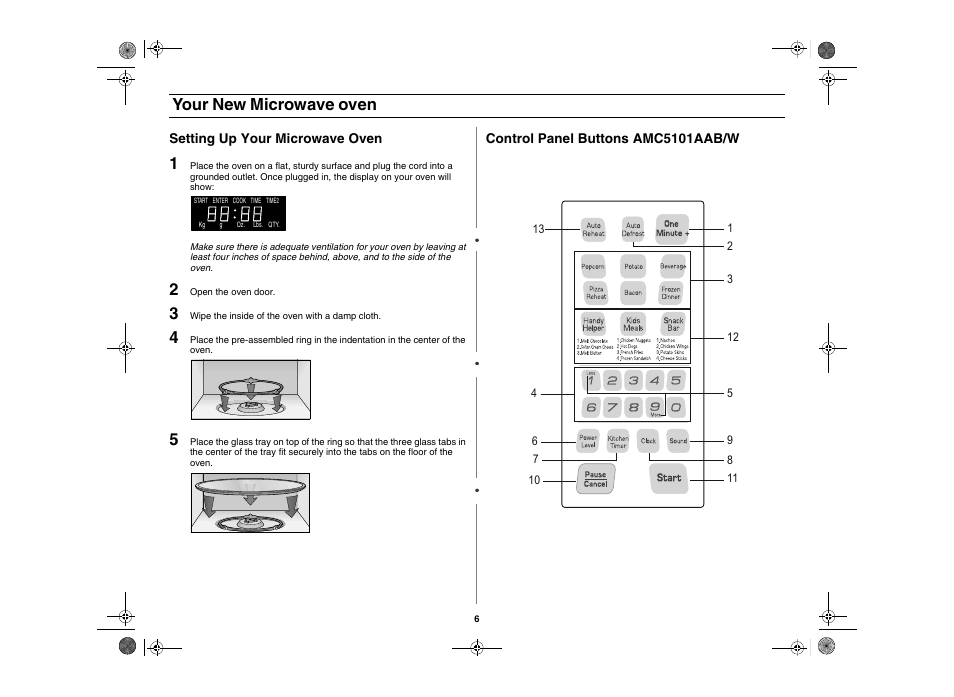 Your new microwave oven | Amana AMC5101AAS User Manual | Page 6 / 25