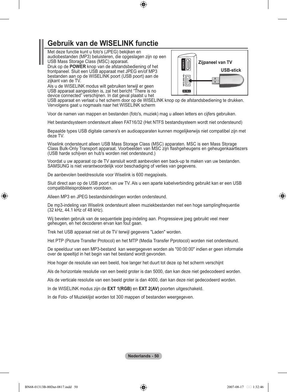 Gebruik van de wiselink functie | Samsung LE52F96BD User Manual | Page 244 / 516