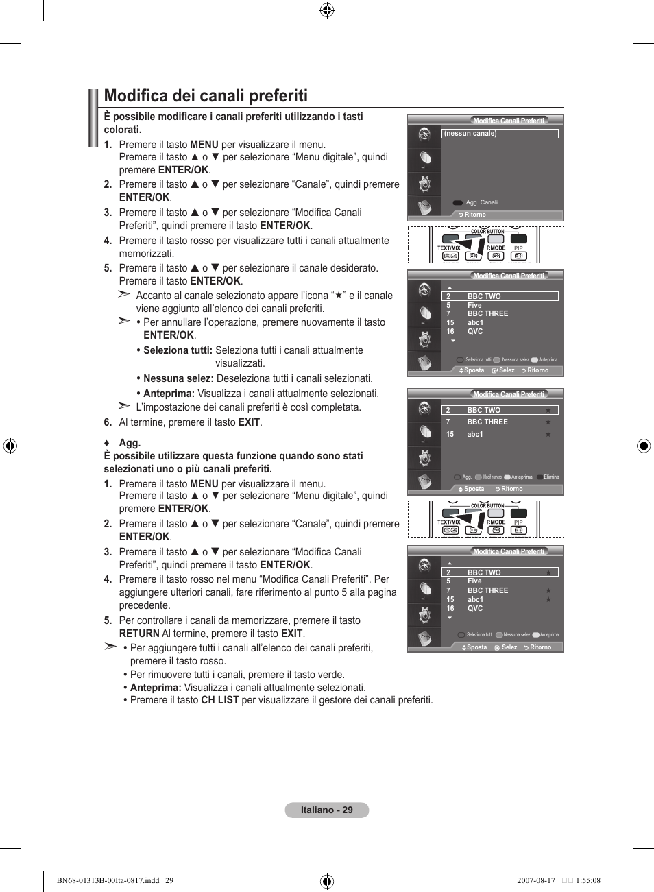 Modifica dei canali preferiti | Samsung LE52F96BD User Manual | Page 287 / 516
