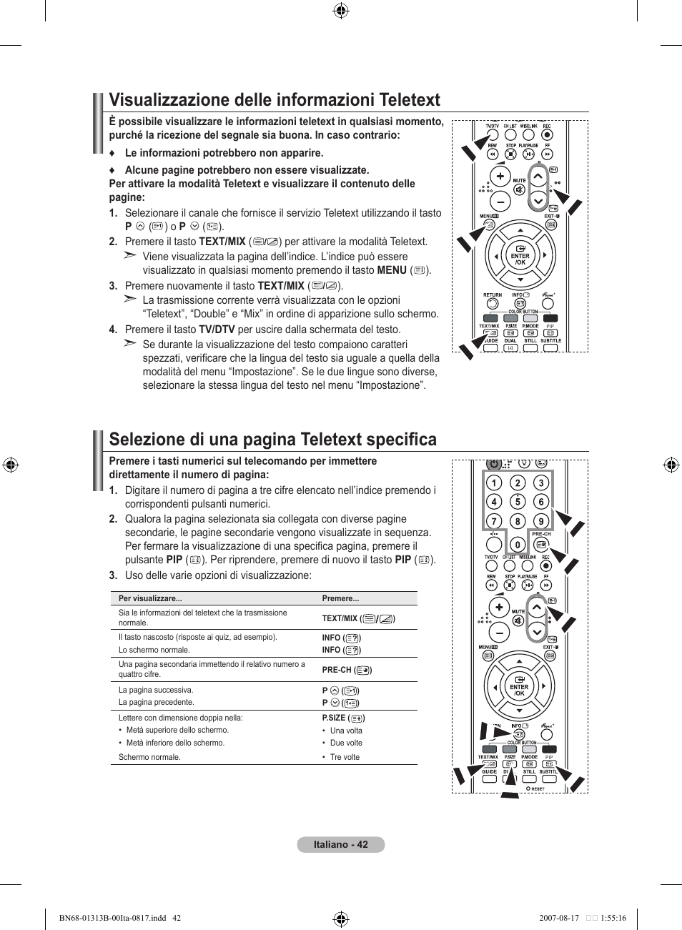 Visualizzazione delle informazioni teletext, Selezione di una pagina teletext specifica | Samsung LE52F96BD User Manual | Page 300 / 516