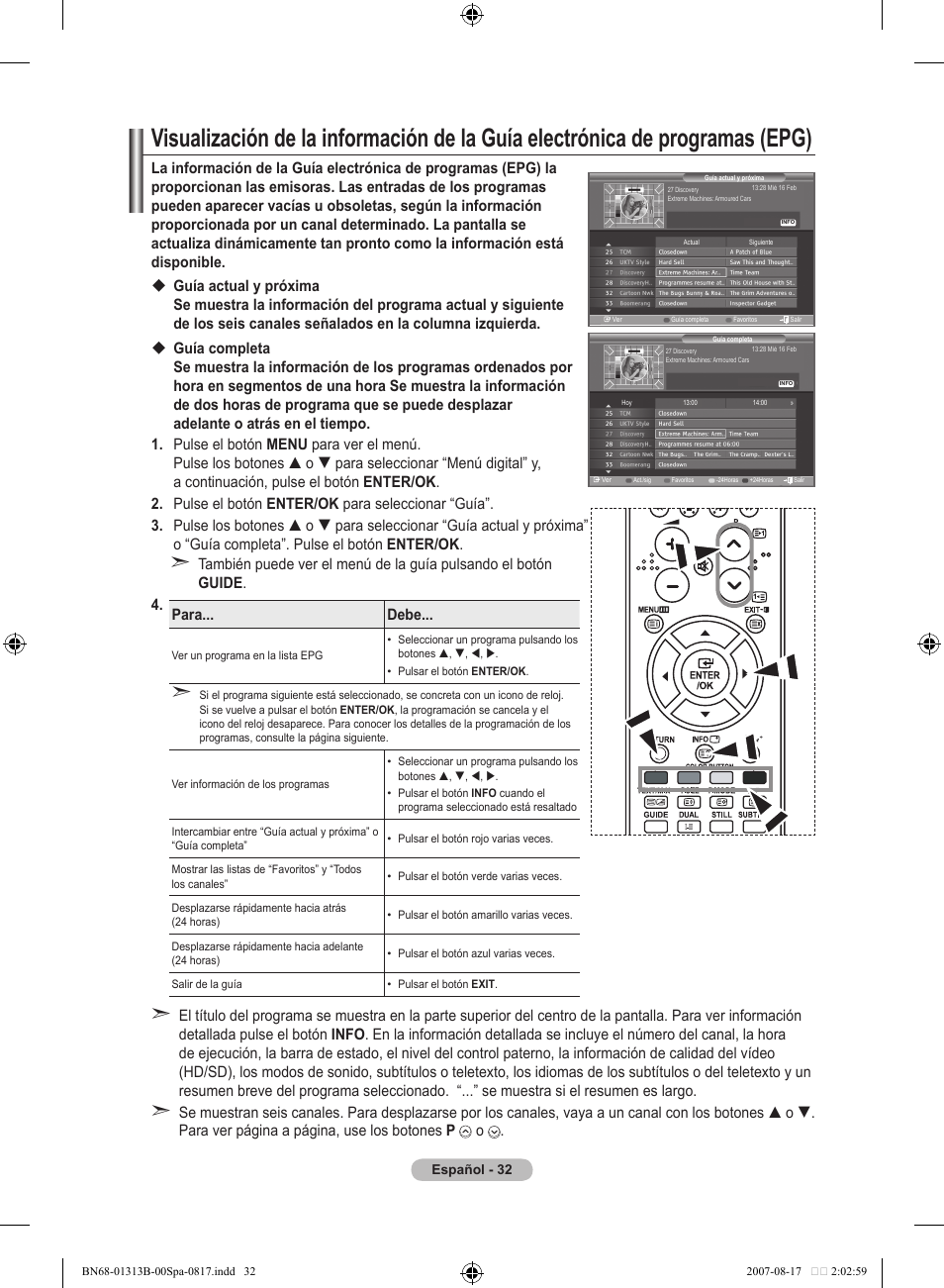 Para... debe | Samsung LE52F96BD User Manual | Page 356 / 516
