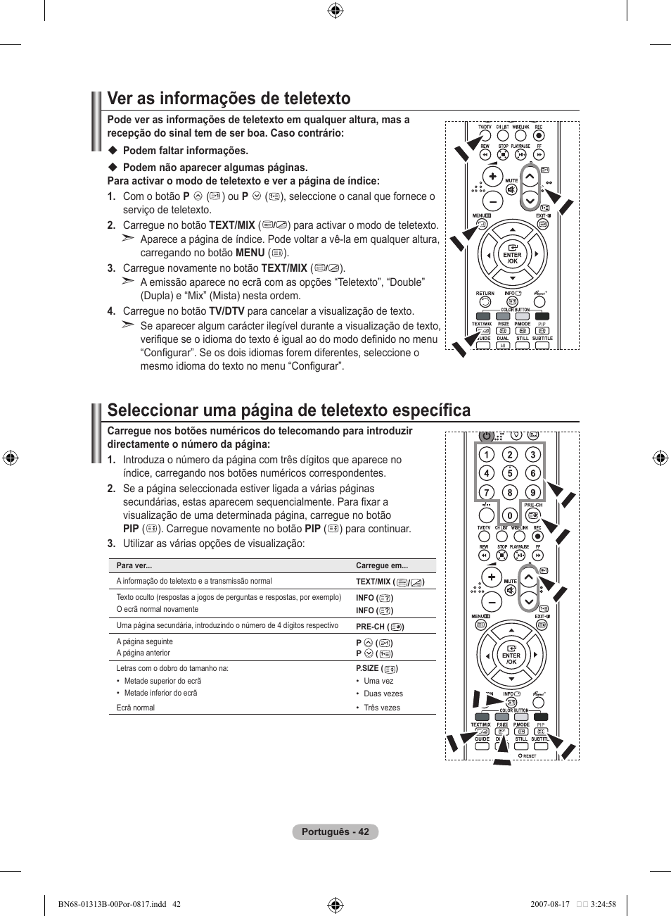 Ver as informações de teletexto, Seleccionar uma página de teletexto específica | Samsung LE52F96BD User Manual | Page 430 / 516