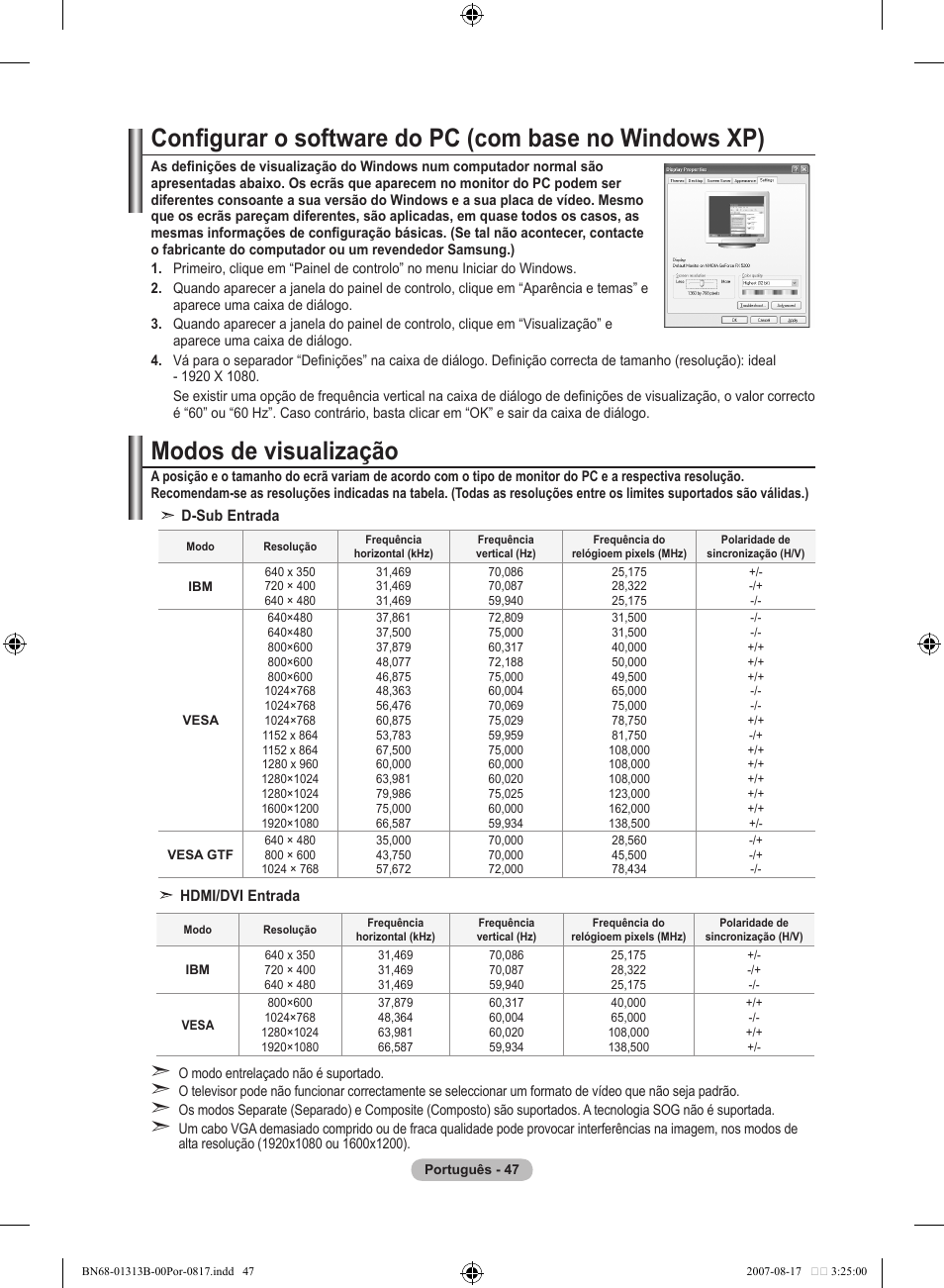 Modos de visualização | Samsung LE52F96BD User Manual | Page 435 / 516