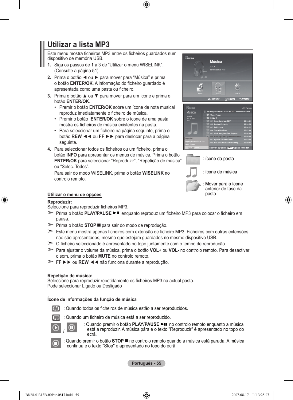 Utilizar a lista mp | Samsung LE52F96BD User Manual | Page 443 / 516