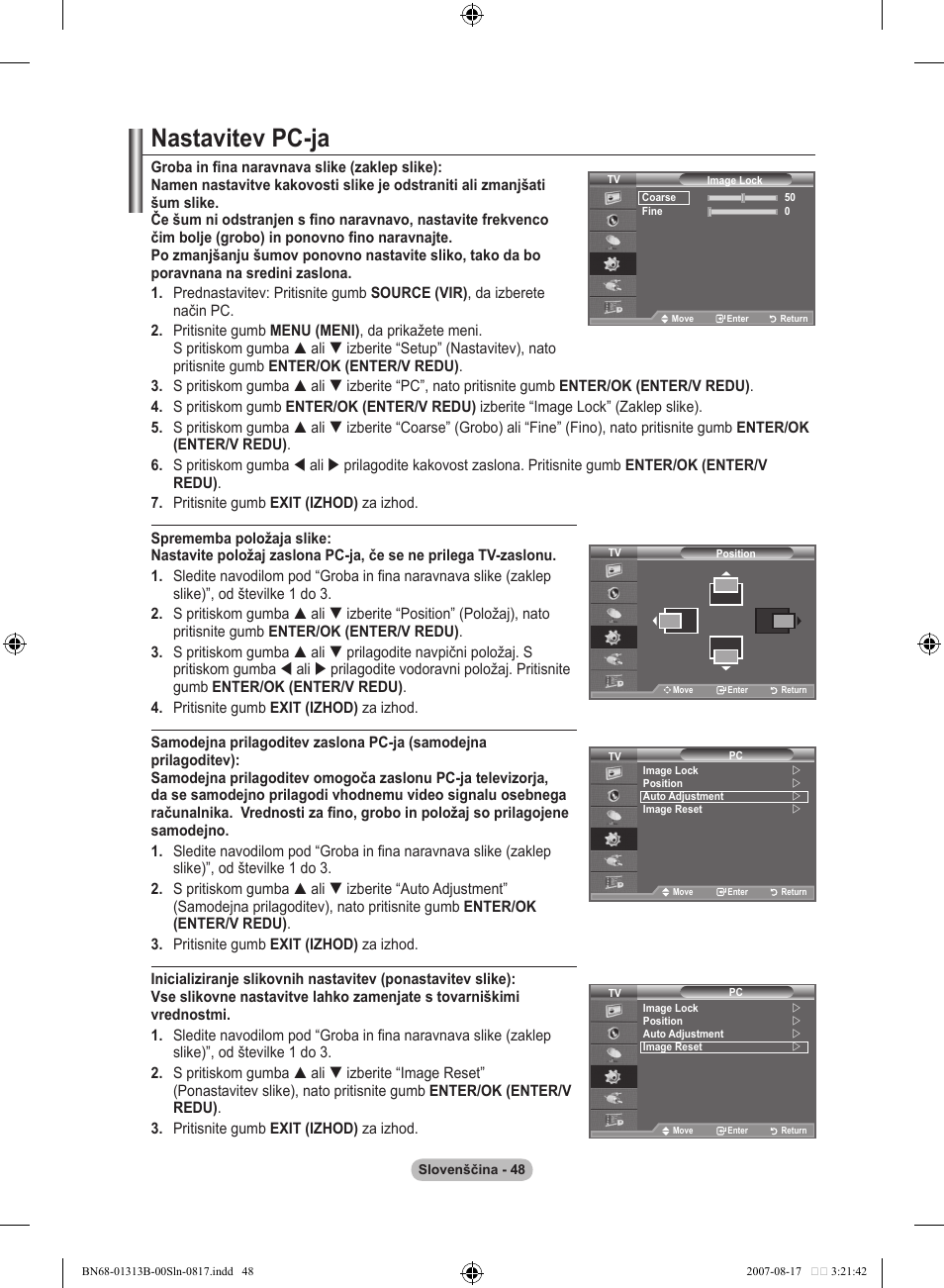 Nastavitev pc-ja | Samsung LE52F96BD User Manual | Page 500 / 516