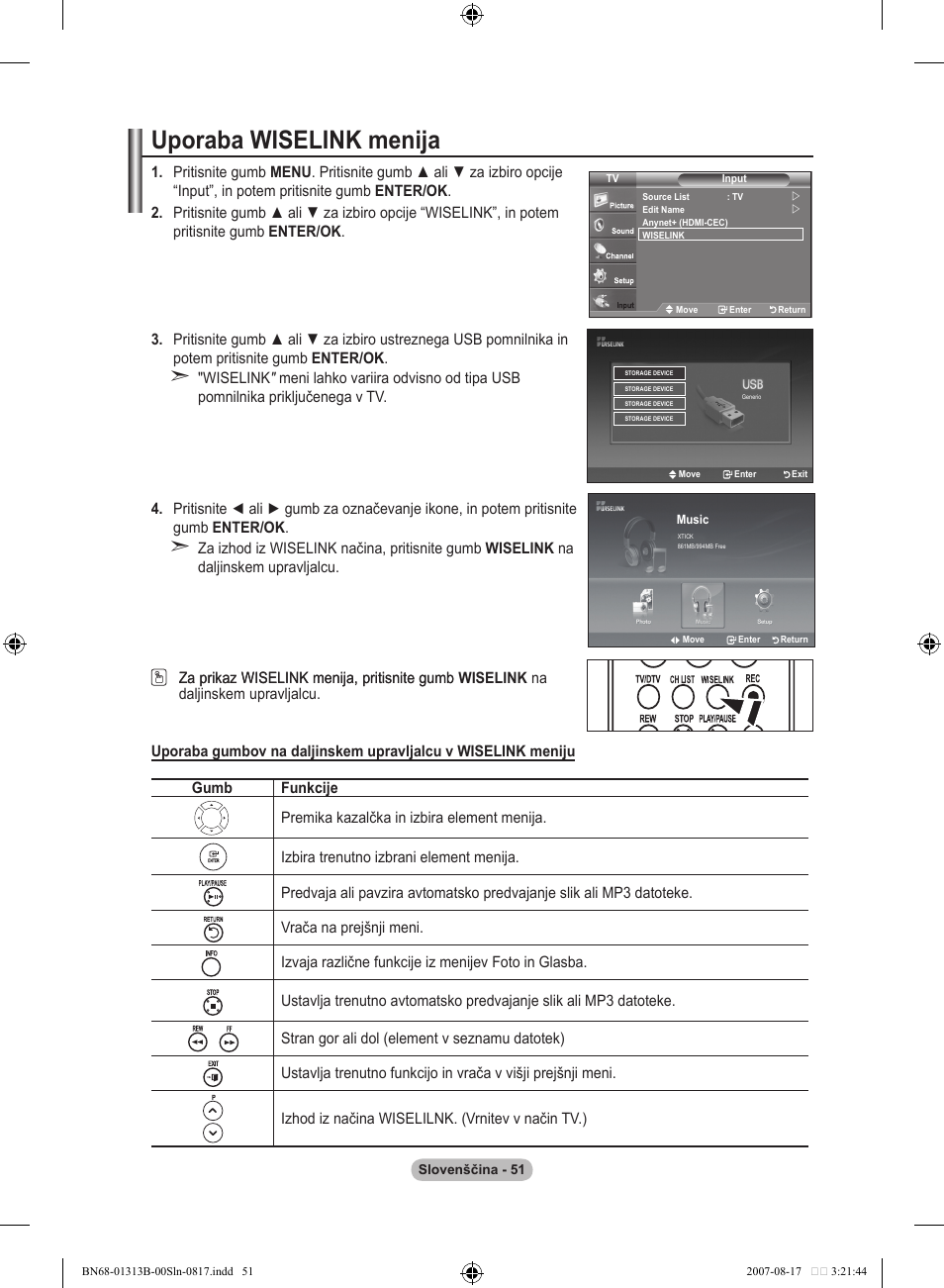 Uporaba wiselink menija | Samsung LE52F96BD User Manual | Page 503 / 516