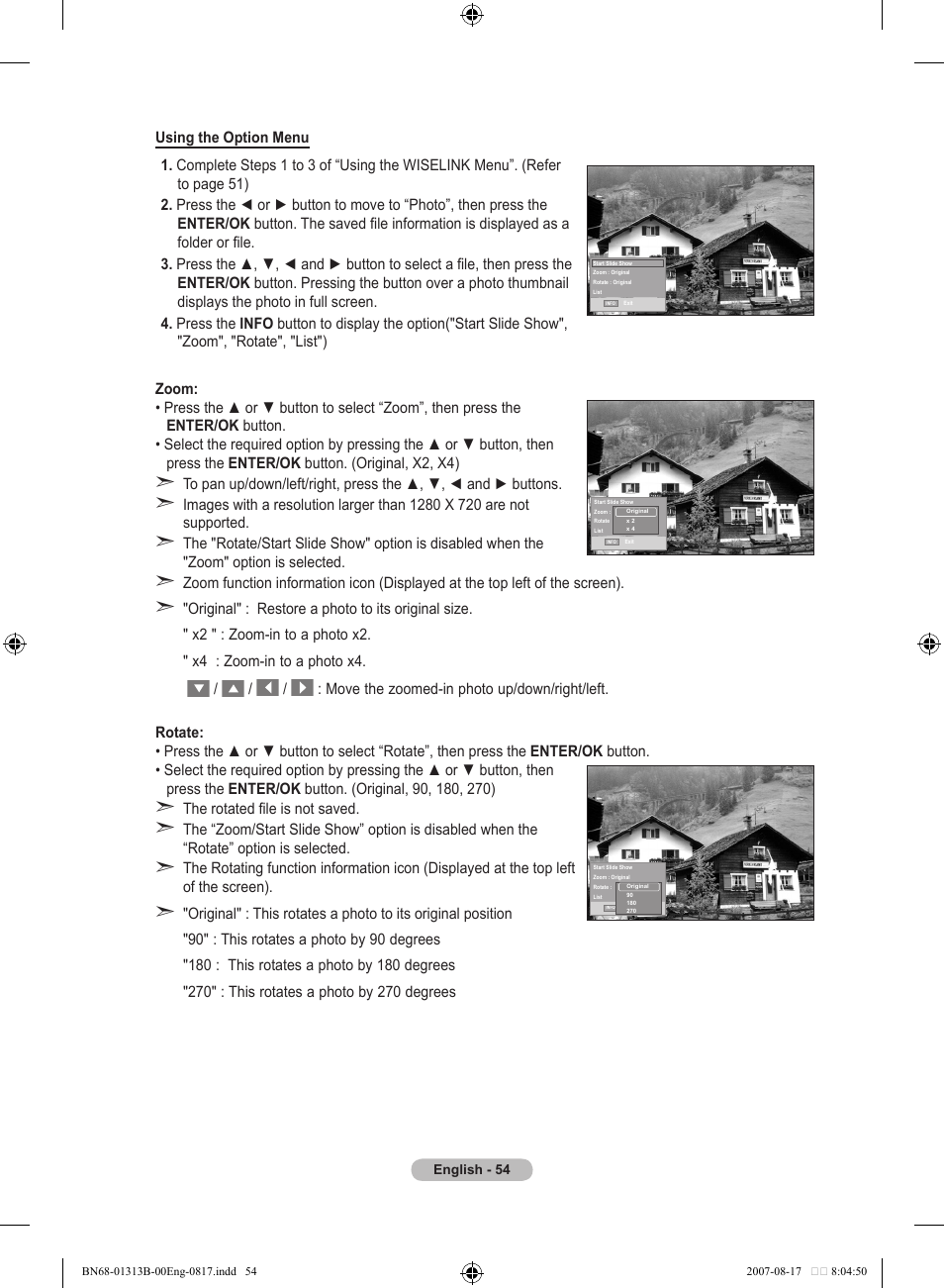 Using the photohoto (jpeg) list | Samsung LE52F96BD User Manual | Page 54 / 516