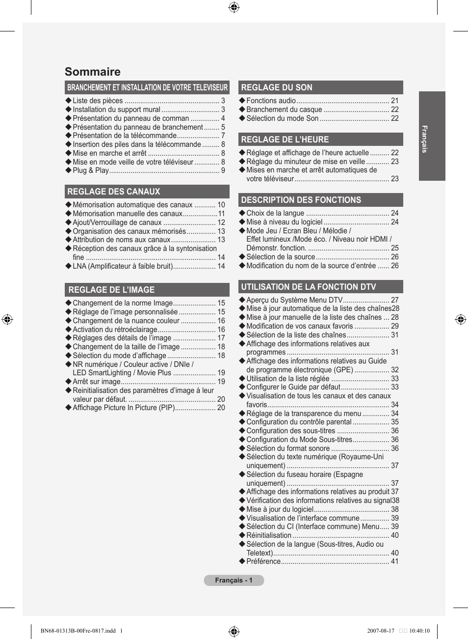 Sommaire | Samsung LE52F96BD User Manual | Page 67 / 516