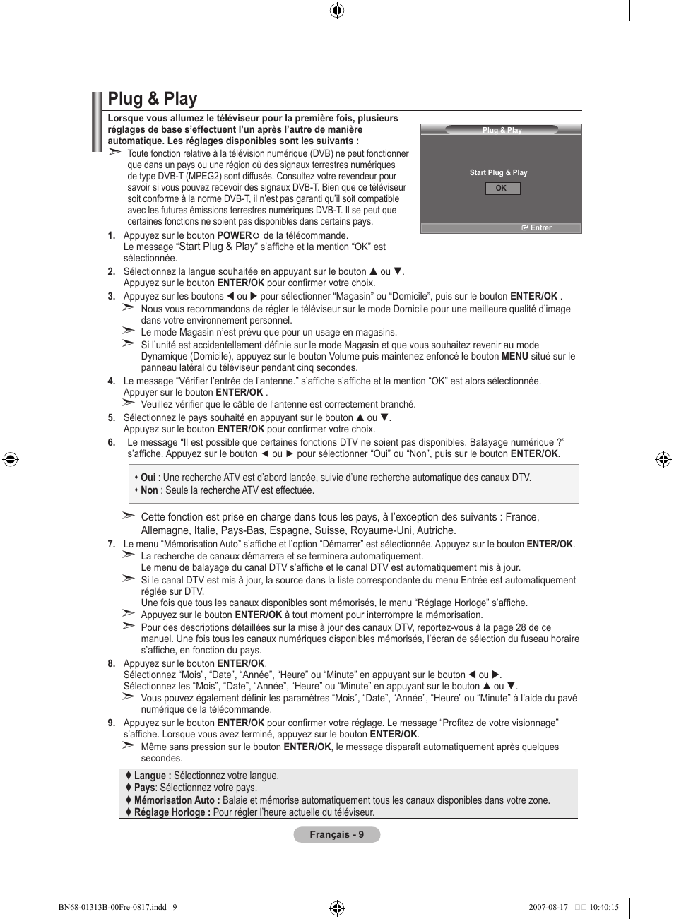 Plug & play | Samsung LE52F96BD User Manual | Page 75 / 516