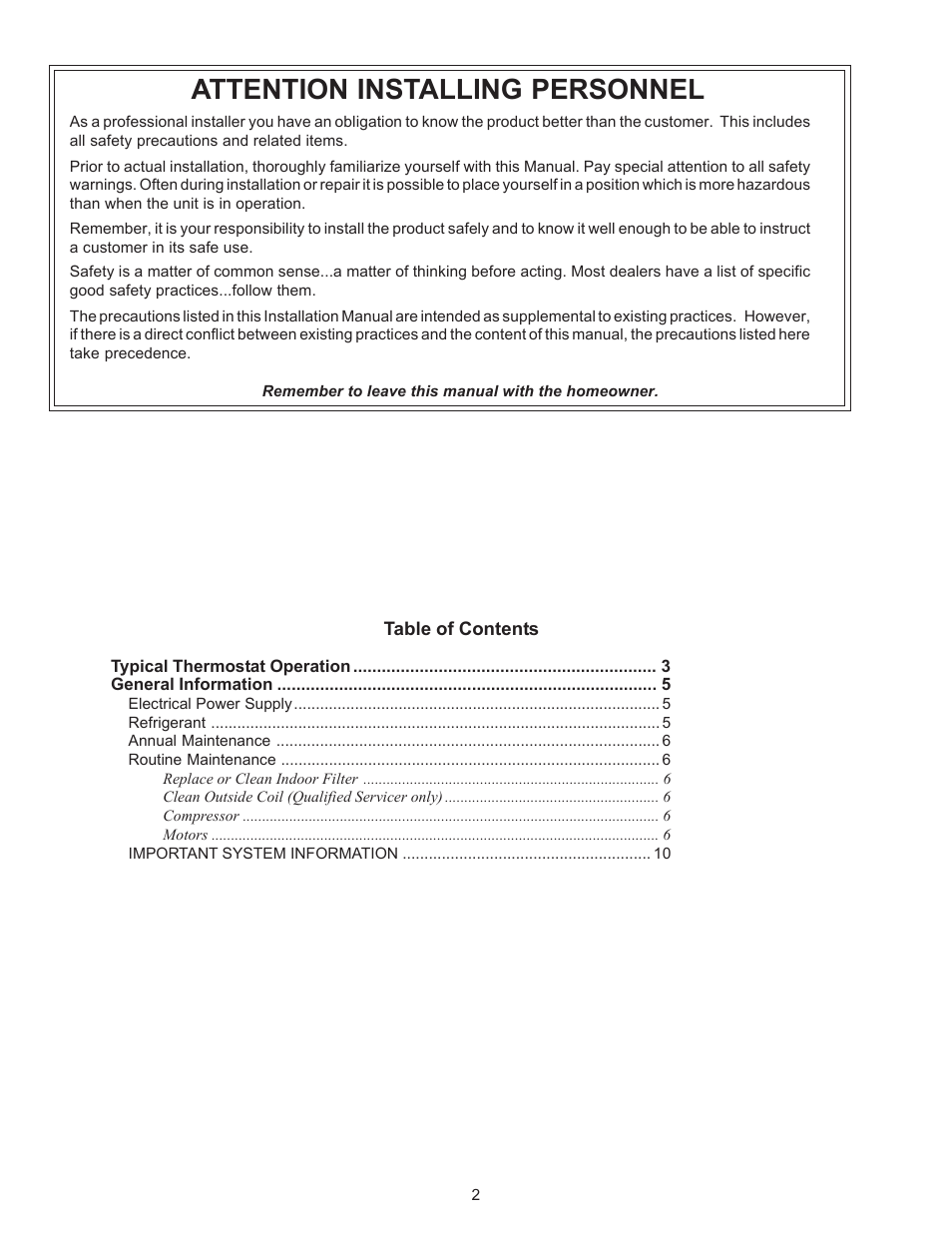Amana R-410A User Manual | Page 2 / 10