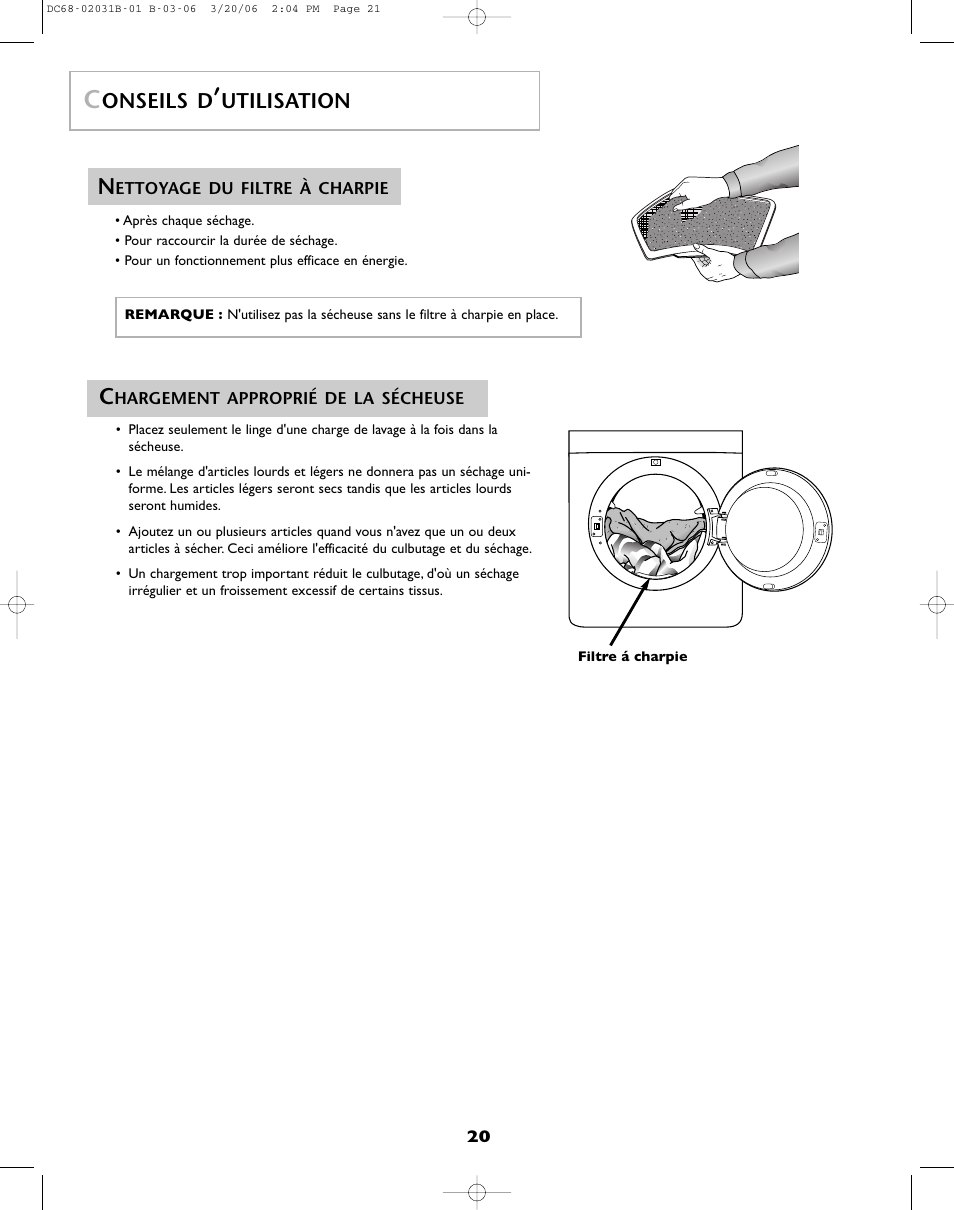 Onseils d, Utilisation | Amana W101611016 User Manual | Page 21 / 48