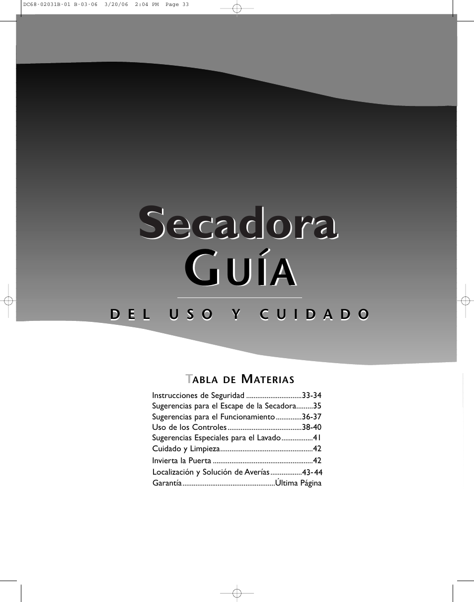 Secadora | Amana W101611016 User Manual | Page 33 / 48