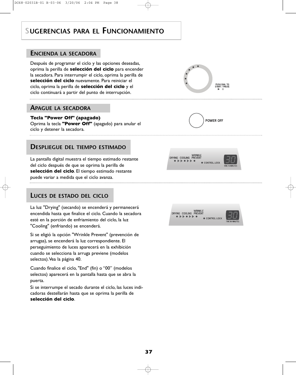 Ugerencias para el, Uncionamiento | Amana W101611016 User Manual | Page 38 / 48