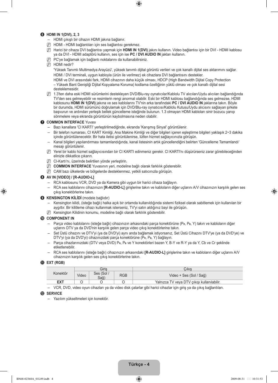 Samsung LE32B450C4W User Manual | Page 264 / 300