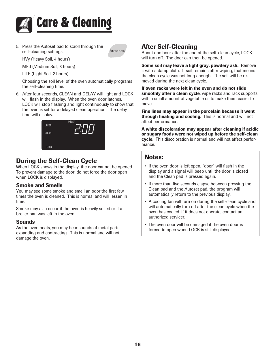 Care & cleaning, After self-cleaning, During the self-clean cycle | Amana Wall Oven User Manual | Page 17 / 68