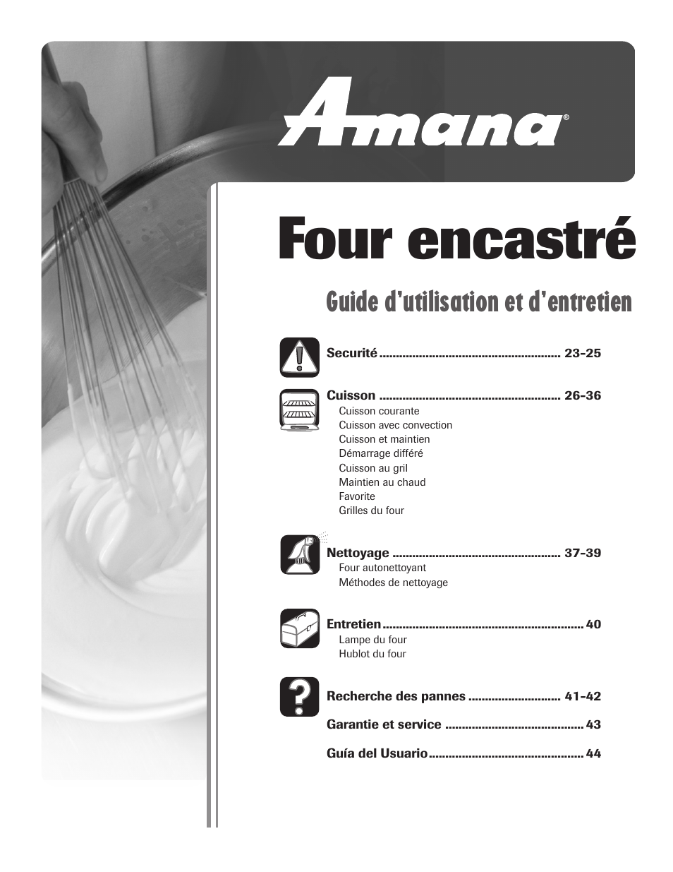 Four encastré, Guide d’utilisation et d’entretien | Amana Wall Oven User Manual | Page 23 / 68
