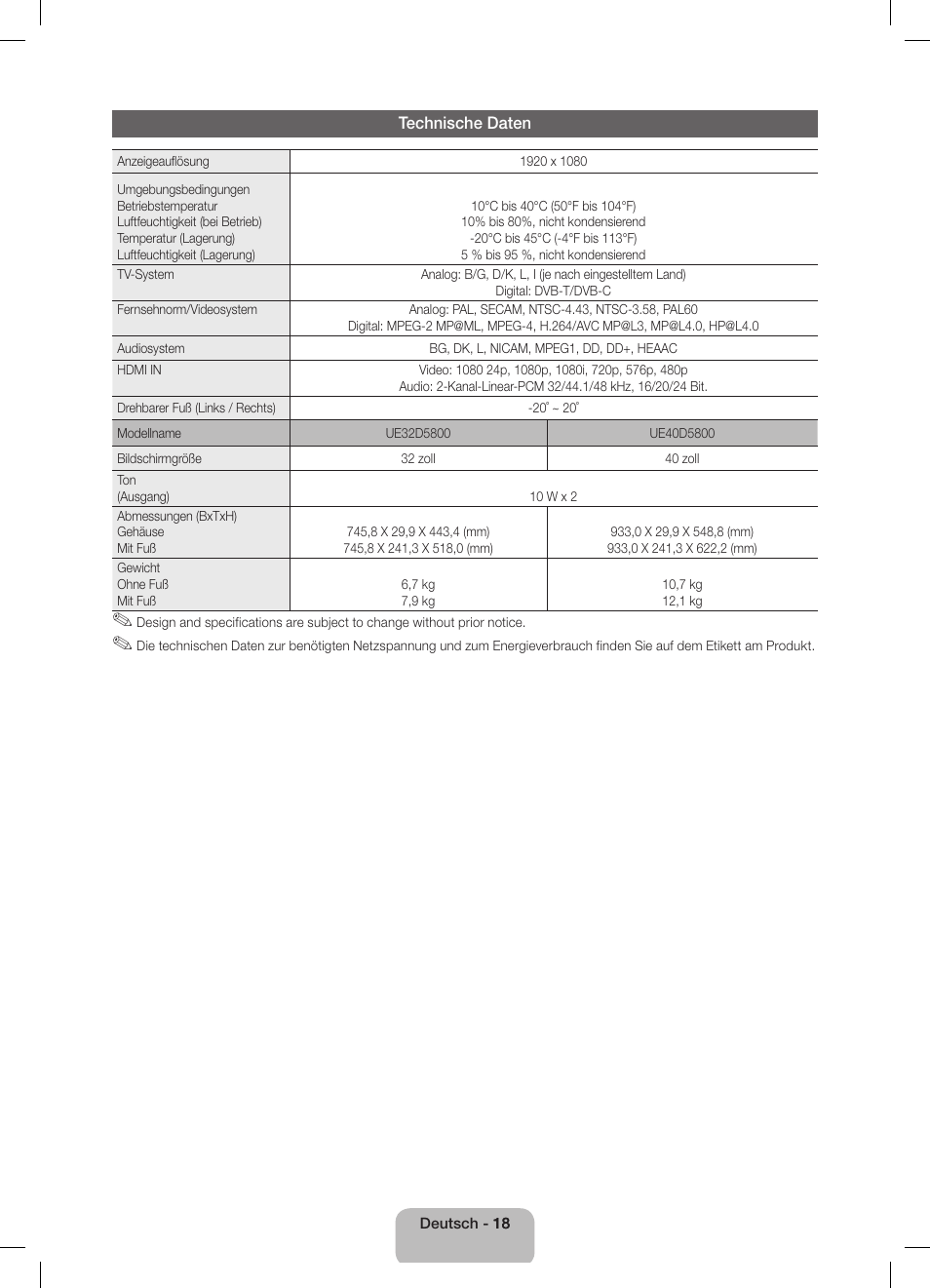 Samsung UE40D5800VW User Manual | Page 36 / 74