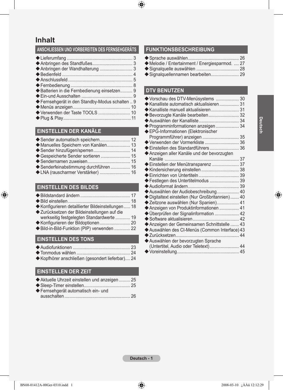 Inhalt | Samsung LE37A656A1F User Manual | Page 139 / 546