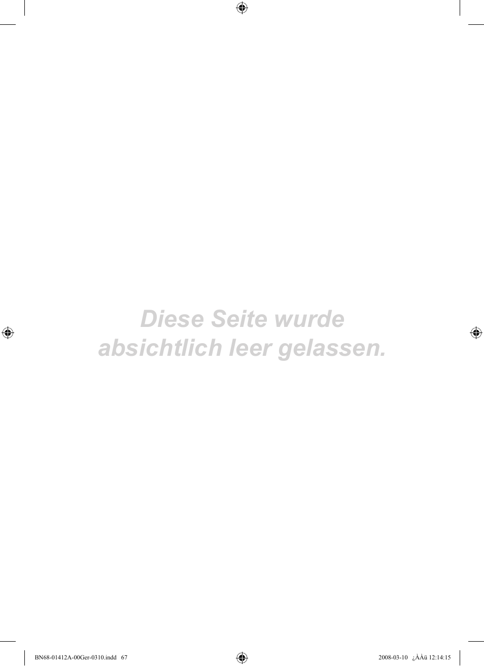 Diese seite wurde absichtlich leer gelassen | Samsung LE37A656A1F User Manual | Page 205 / 546