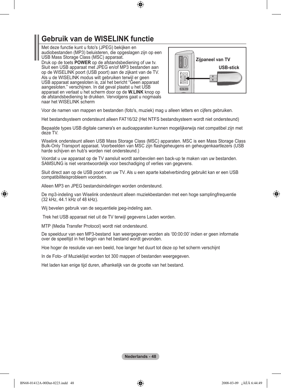 Gebruik van de wiselink functie | Samsung LE37A656A1F User Manual | Page 254 / 546