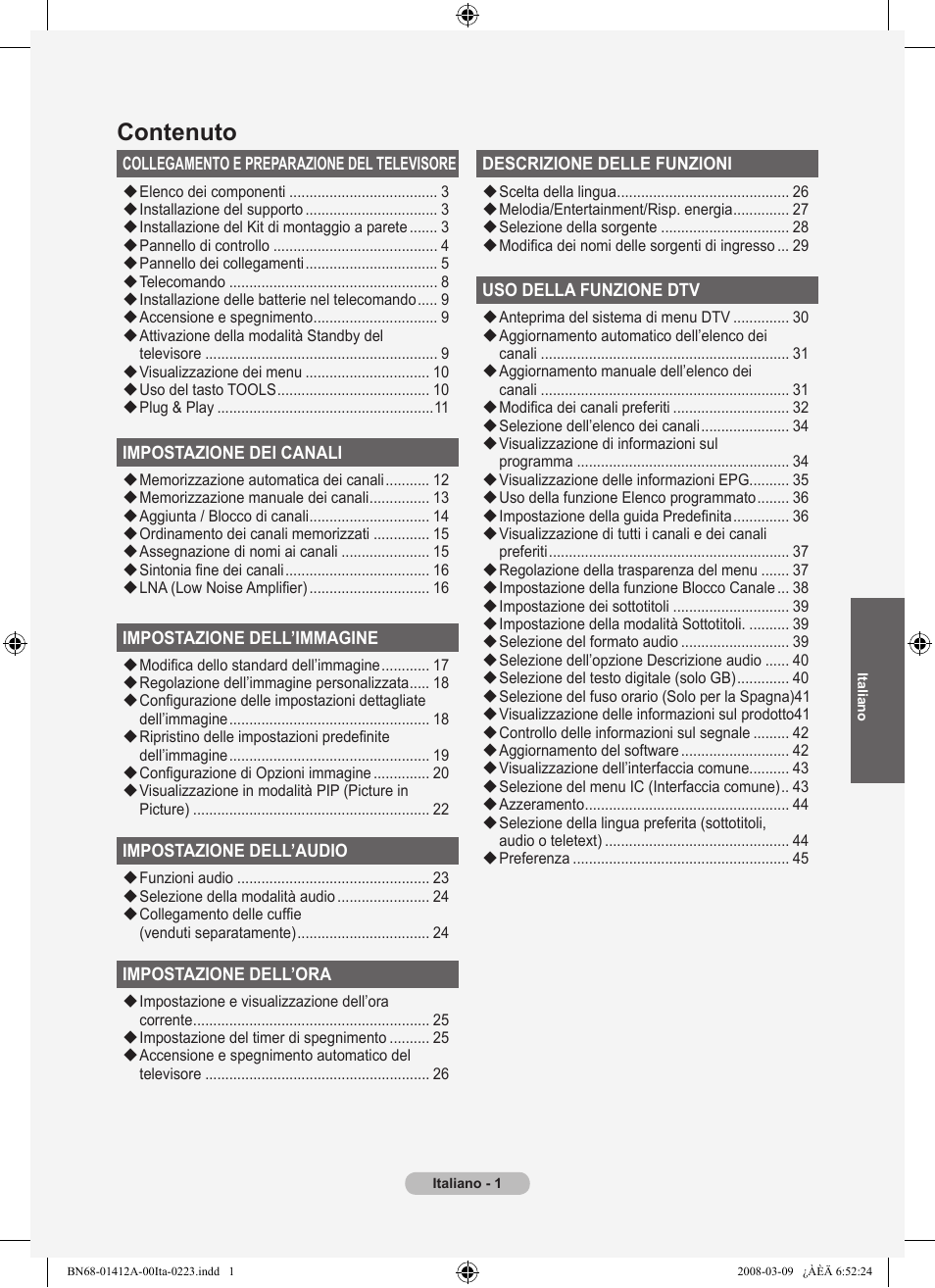 Contenuto | Samsung LE37A656A1F User Manual | Page 275 / 546