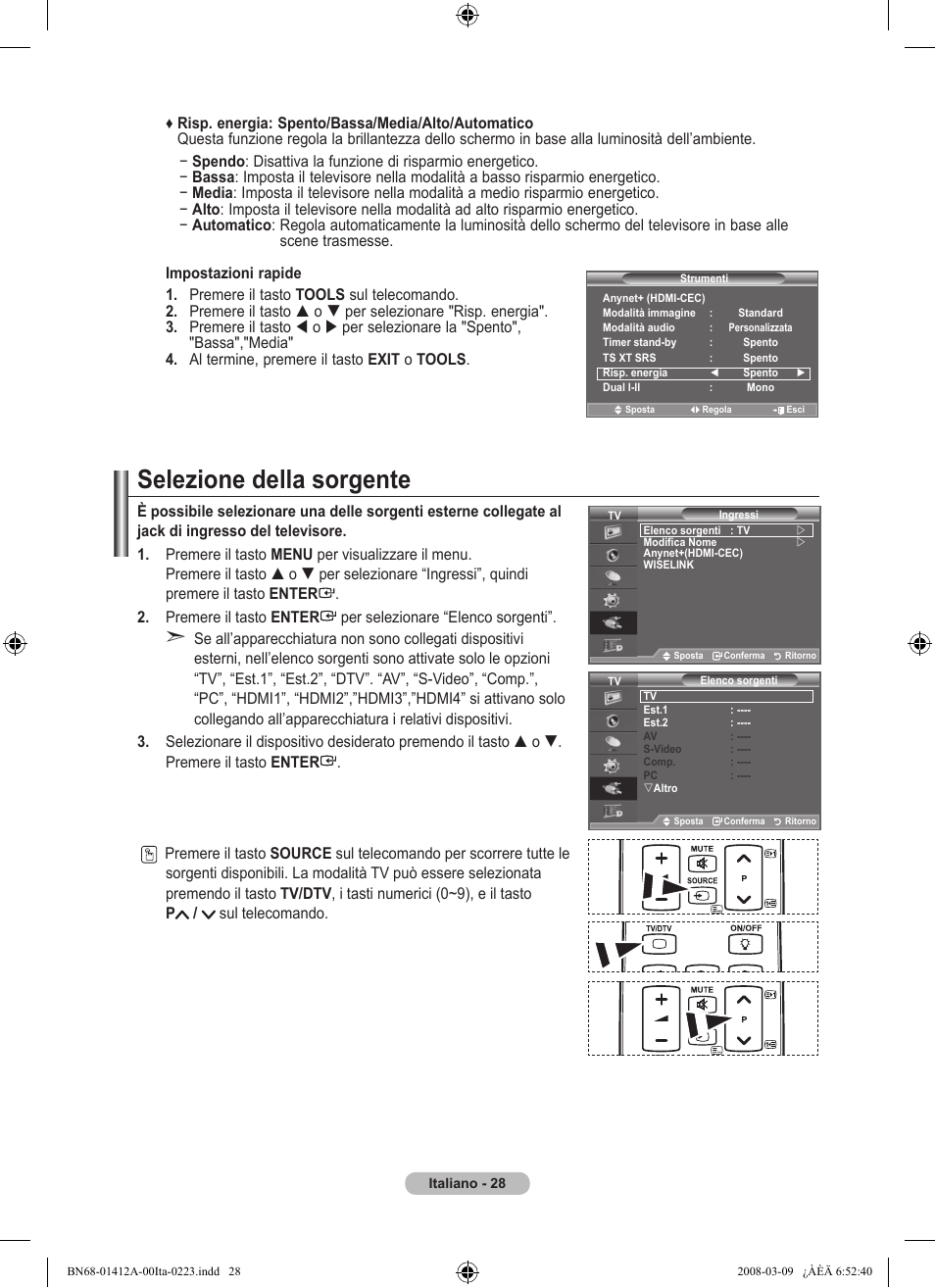 Selezione della sorgente | Samsung LE37A656A1F User Manual | Page 302 / 546