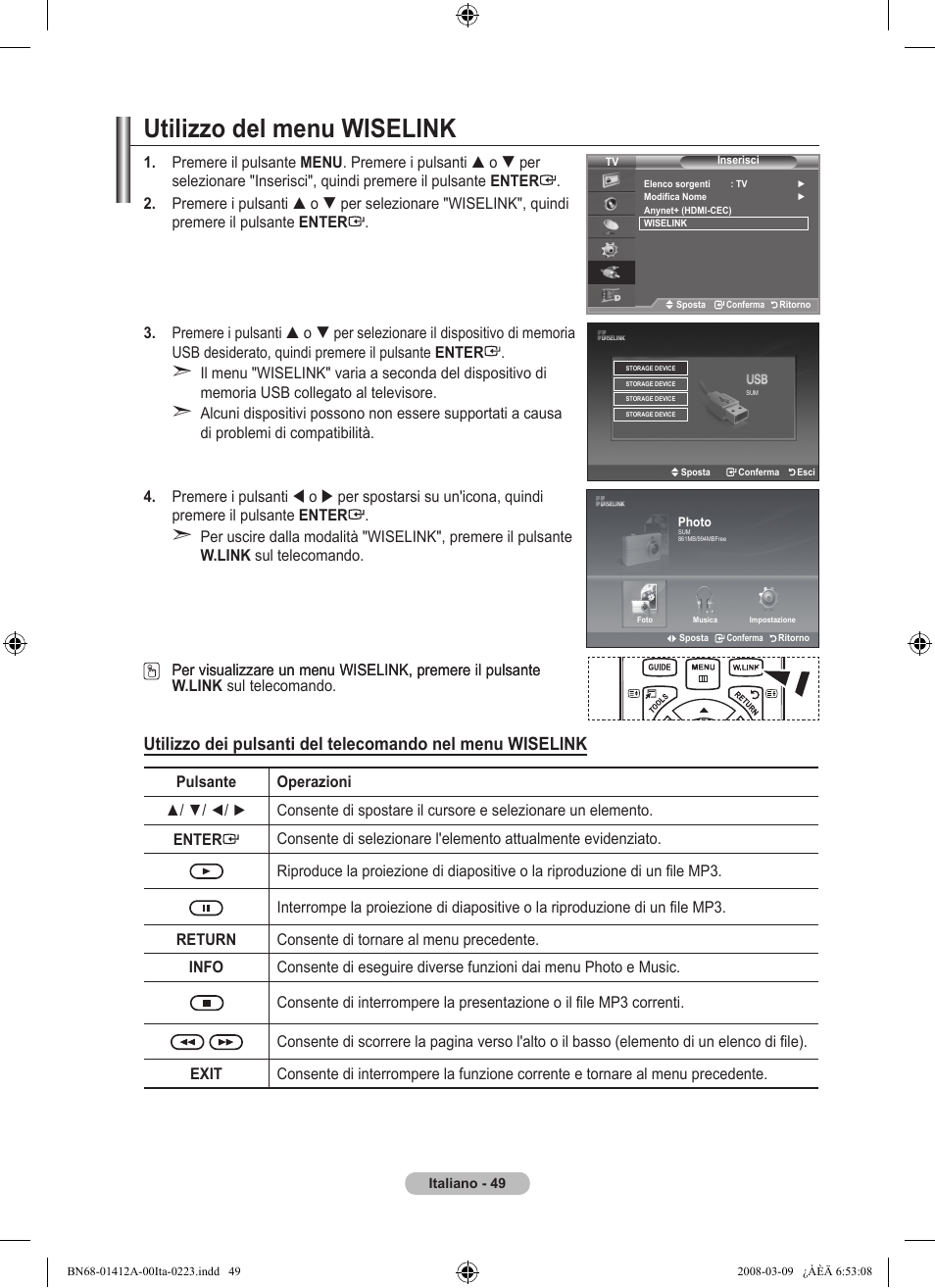 Utilizzo del menu wiselink | Samsung LE37A656A1F User Manual | Page 323 / 546