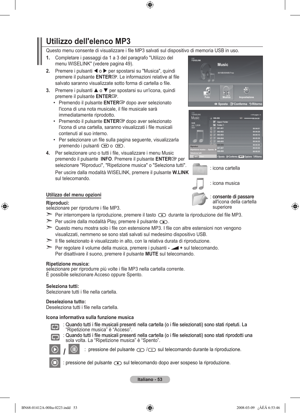 Utilizzo dell'elenco mp | Samsung LE37A656A1F User Manual | Page 327 / 546