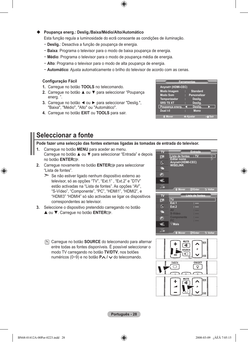 Seleccionar a fonte | Samsung LE37A656A1F User Manual | Page 438 / 546