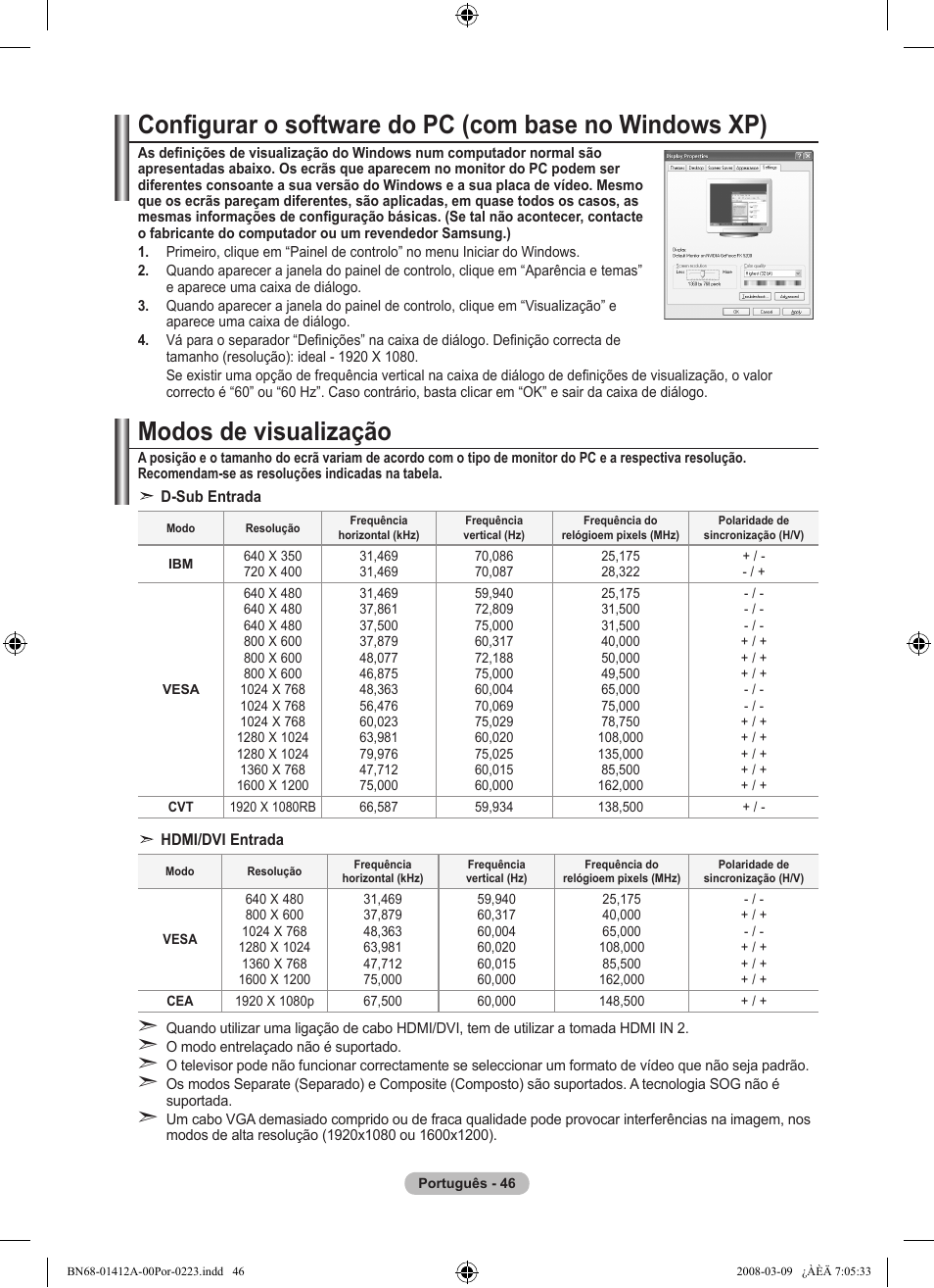 Modos de visualização | Samsung LE37A656A1F User Manual | Page 456 / 546