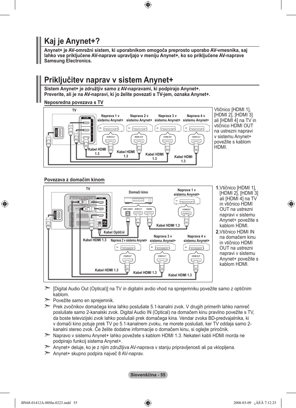 Kaj je anynet, Priključitev naprav v sistem anynet | Samsung LE37A656A1F User Manual | Page 533 / 546