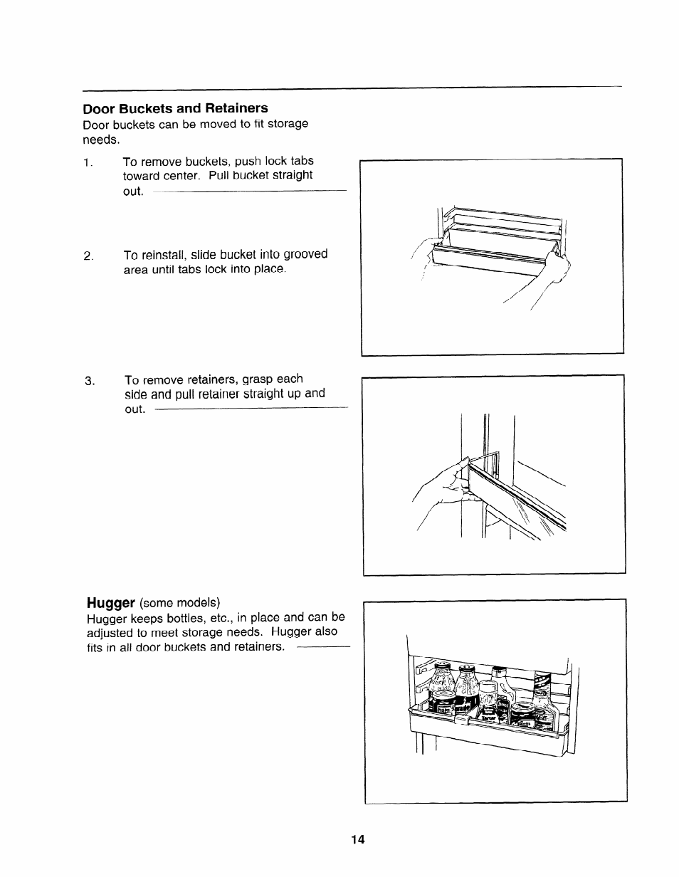 Door buckets and retainers | Amana "R" Series User Manual | Page 14 / 28