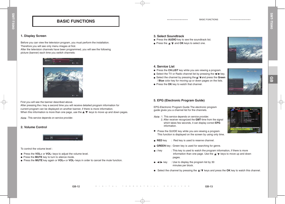 Basic functions | Samsung SMT-T5040 User Manual | Page 30 / 53