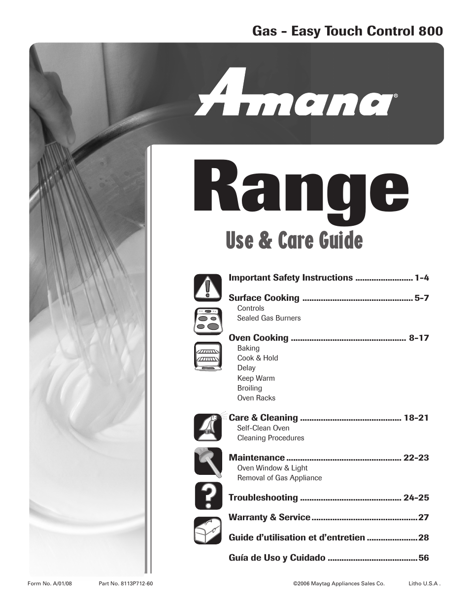 Amana AGR5835QDW User Manual | 84 pages