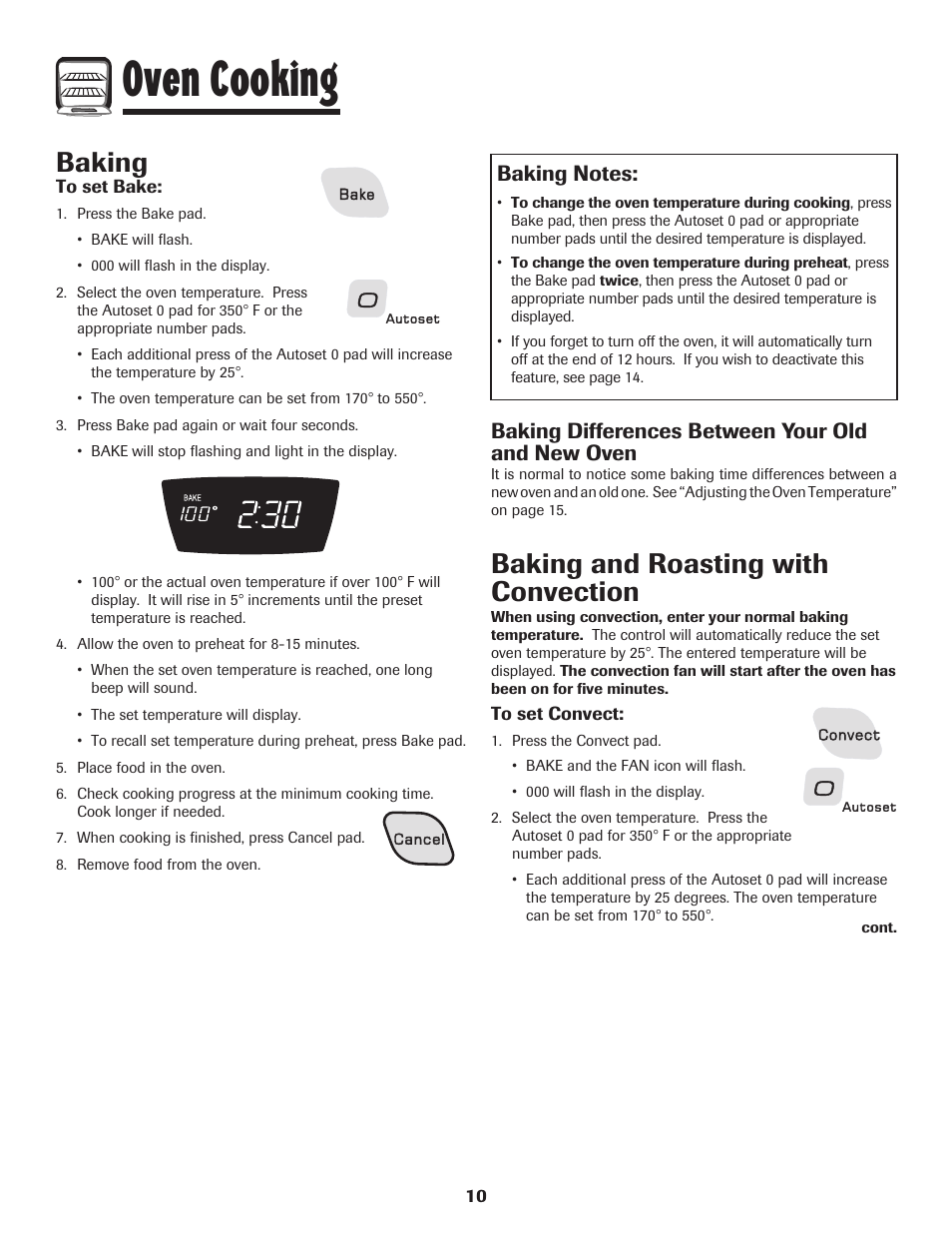 Oven cooking, Baking, Baking and roasting with convection | Baking differences between your old and new oven | Amana AGR5835QDW User Manual | Page 11 / 84