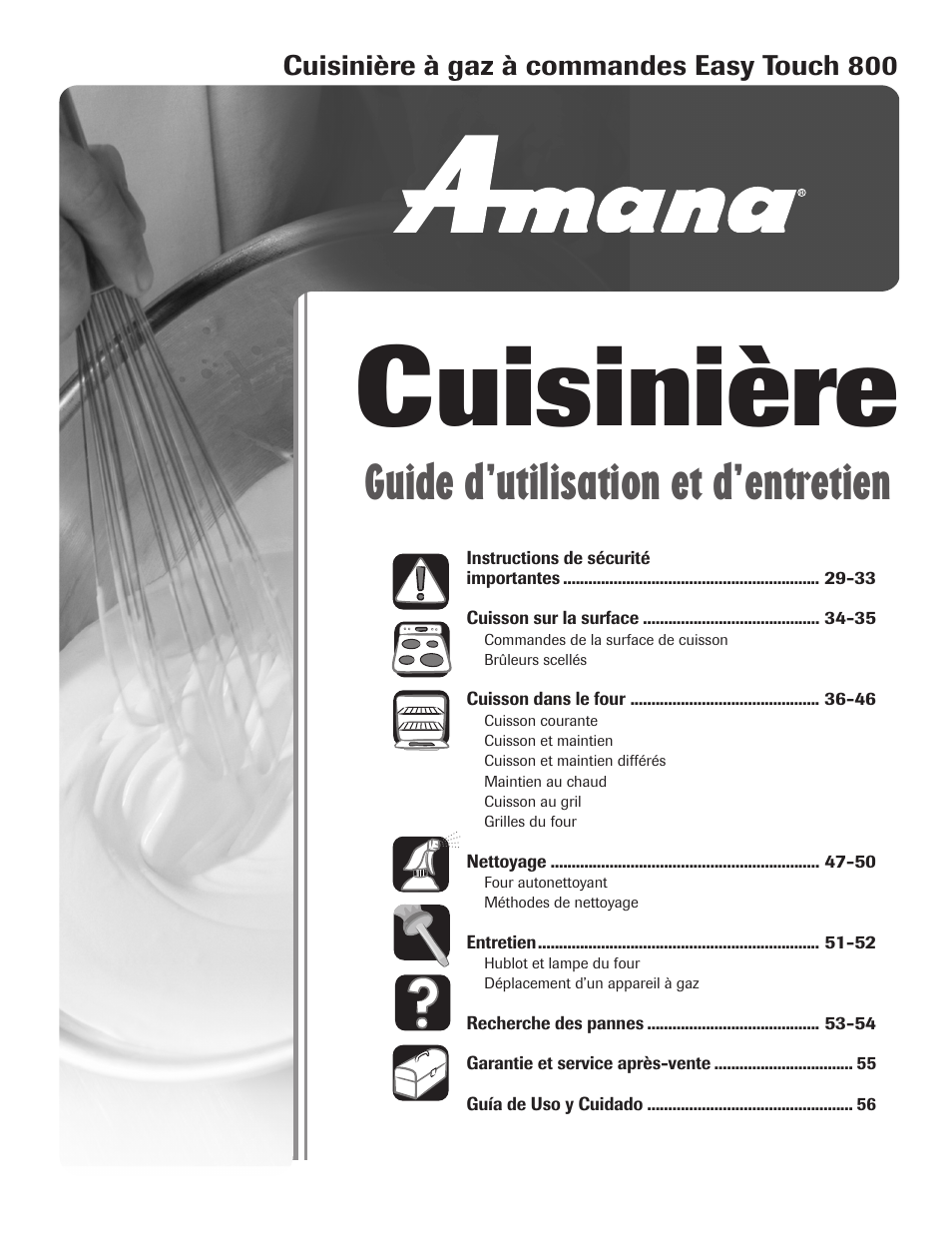 Cuisinière, Guide d’utilisation et d’entretien | Amana AGR5835QDW User Manual | Page 29 / 84