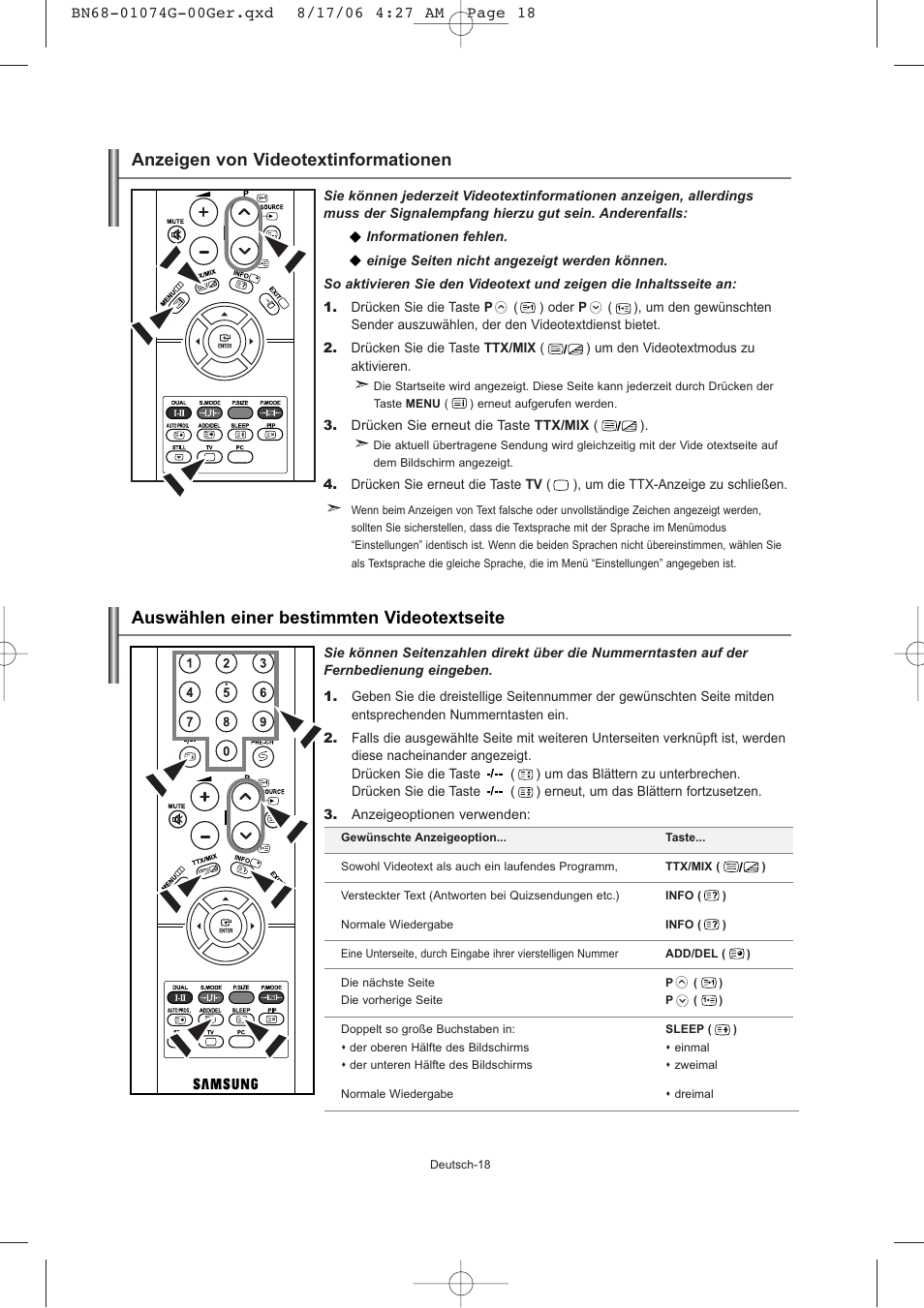 Anzeigen von videotextinformationen, Auswählen einer bestimmten videotextseite | Samsung LE23R71B User Manual | Page 62 / 152