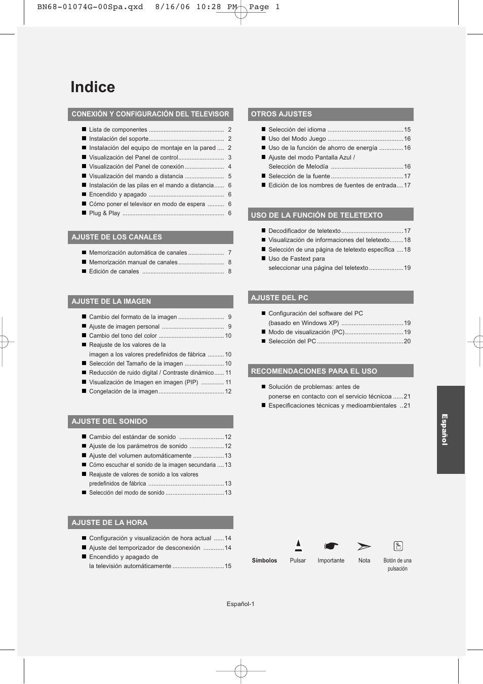 Indice | Samsung LE23R71B User Manual | Page 87 / 152