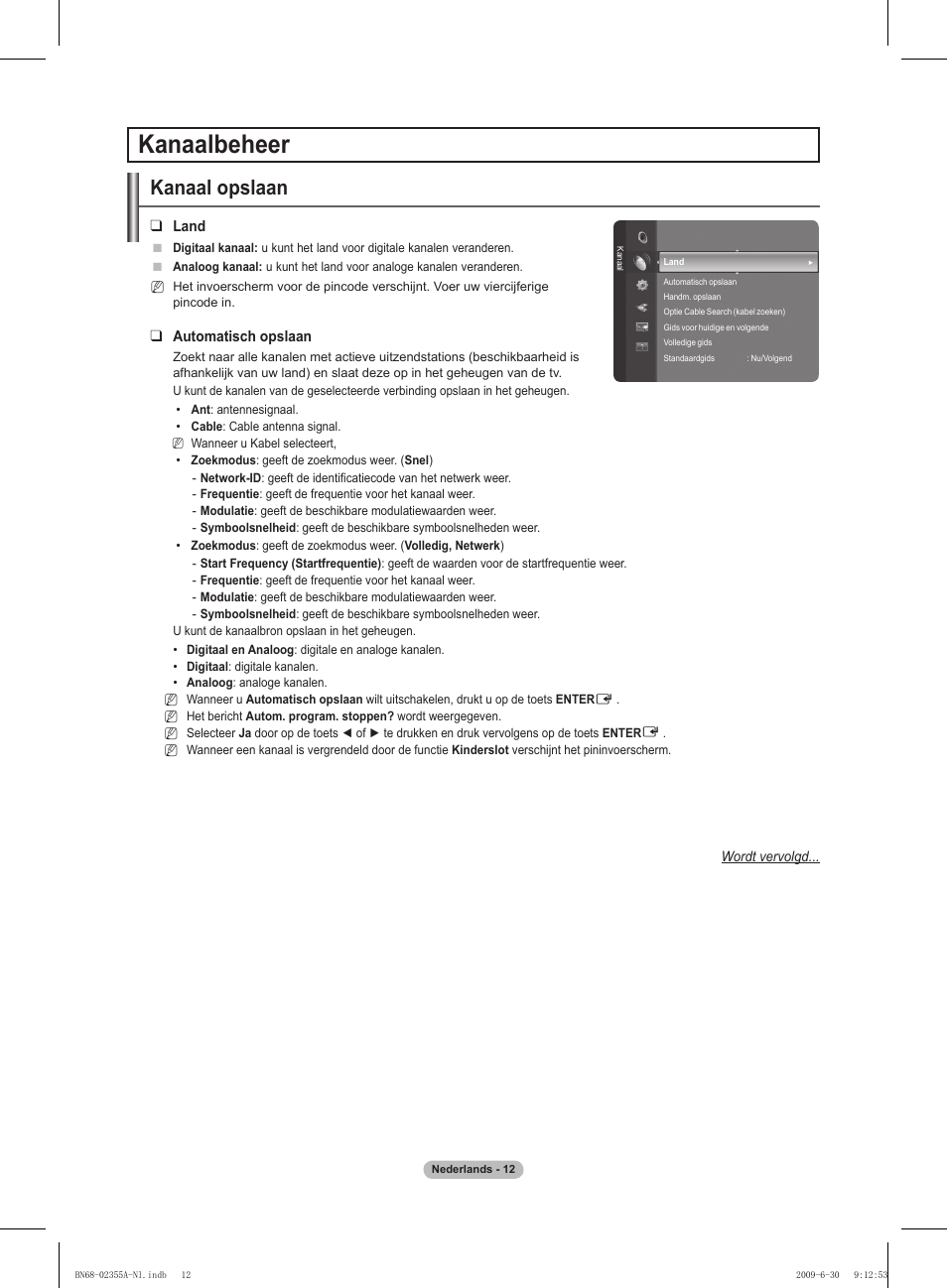 Kanaalbeheer, Kanaal opslaan | Samsung PS50B530S2W User Manual | Page 117 / 319