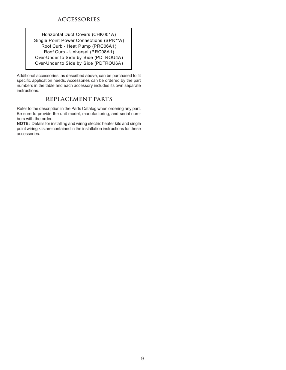 Amana PACKAGE HEAT PUMP User Manual | Page 9 / 20