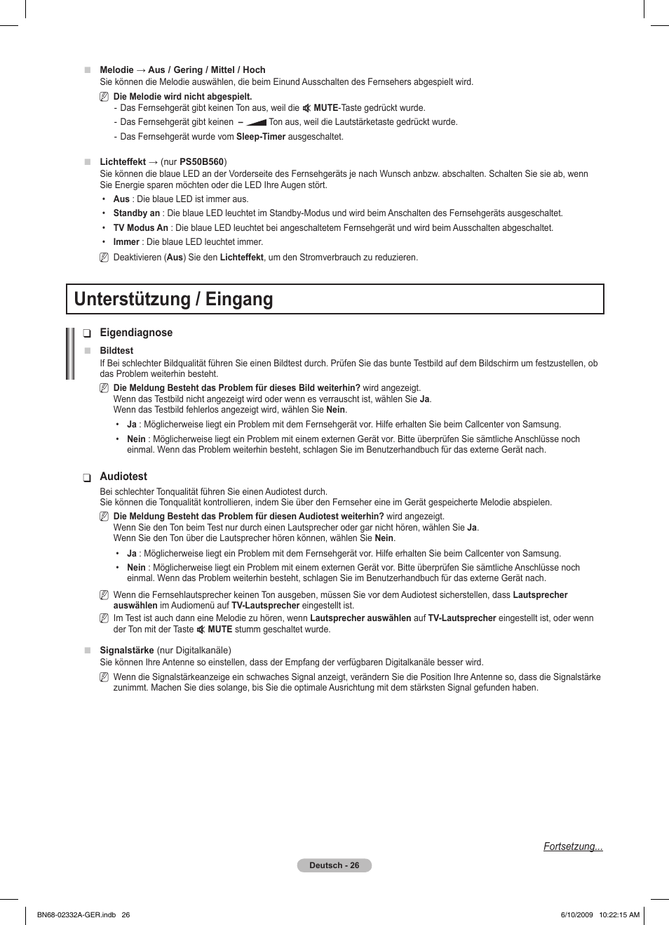 Unterstützung / eingang | Samsung PS50B560T7W User Manual | Page 121 / 400