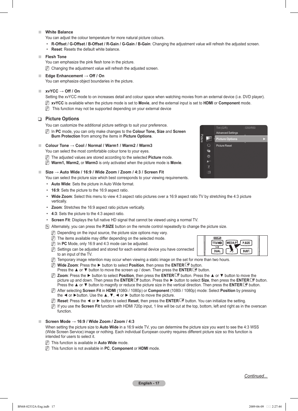Samsung PS50B560T7W User Manual | Page 17 / 400