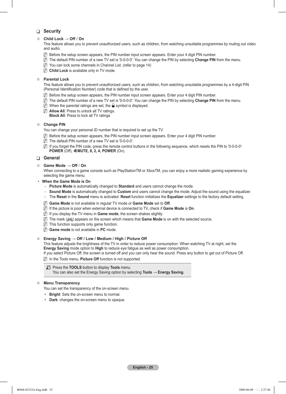 Samsung PS50B560T7W User Manual | Page 25 / 400