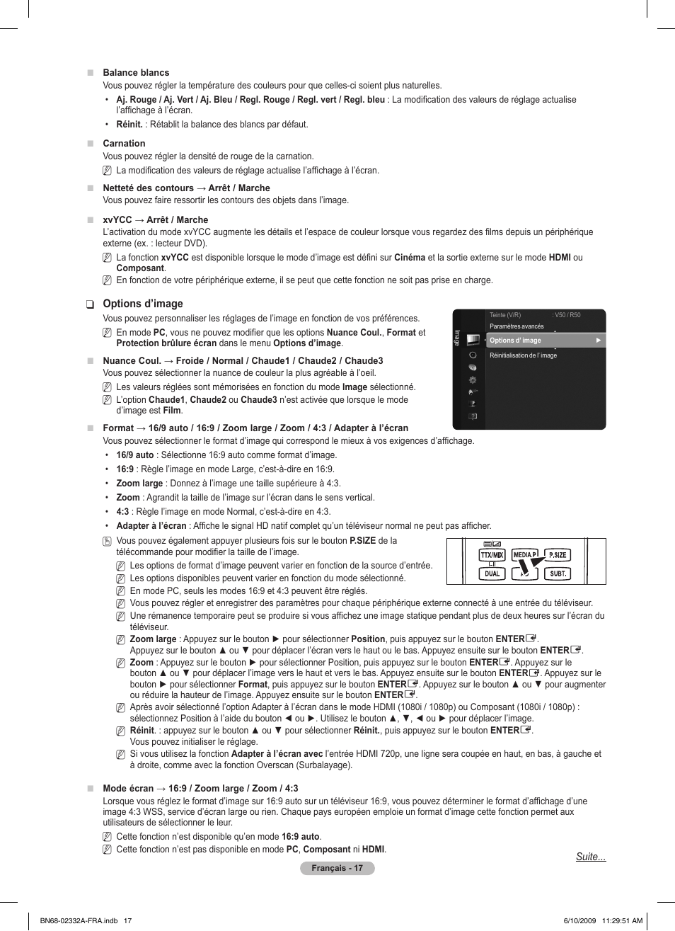 Samsung PS50B560T7W User Manual | Page 69 / 400