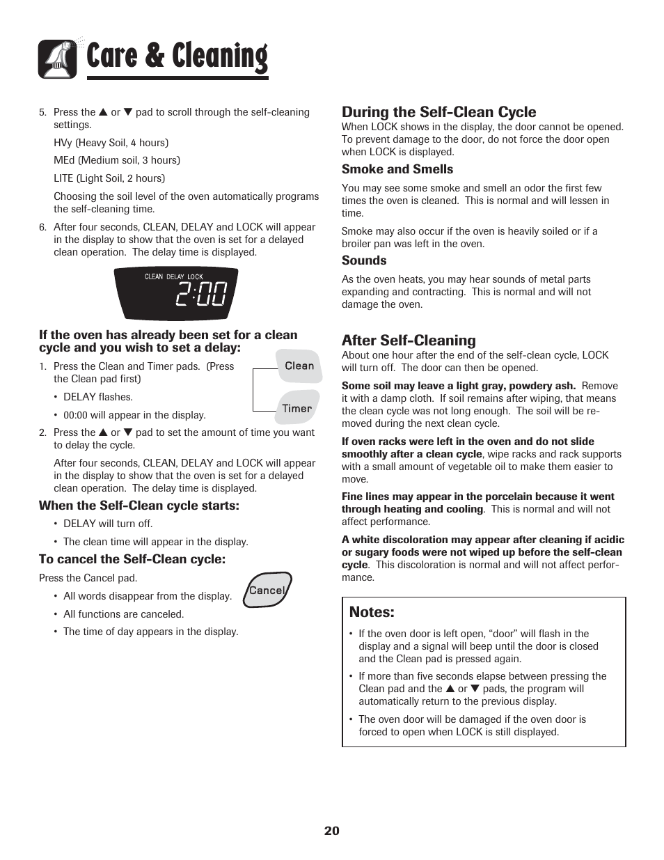 Care & cleaning, During the self-clean cycle, After self-cleaning | Amana 8113P454-60 User Manual | Page 21 / 84