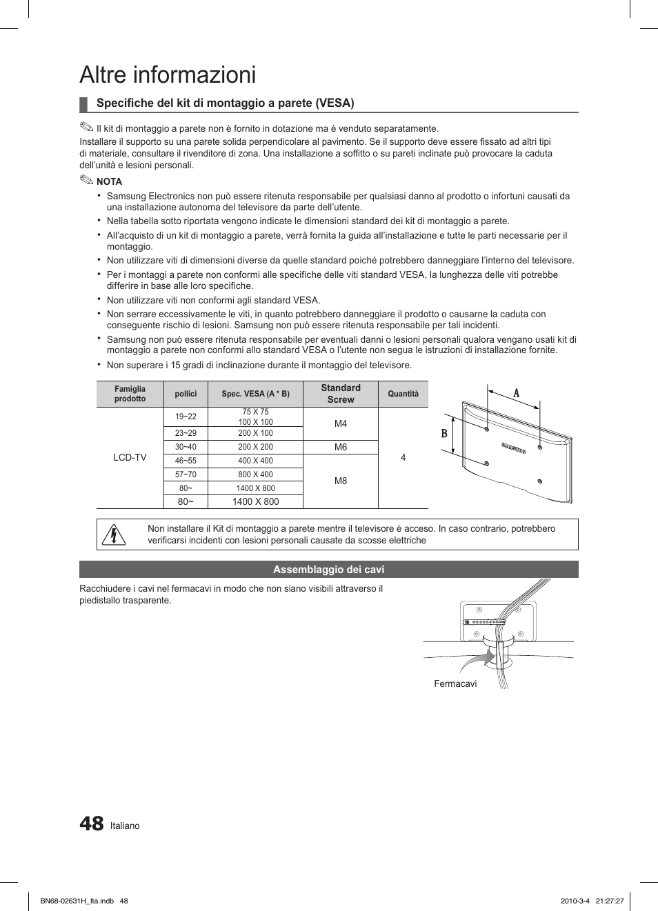 Altre informazioni | Samsung LE40C670M1Q User Manual | Page 102 / 164