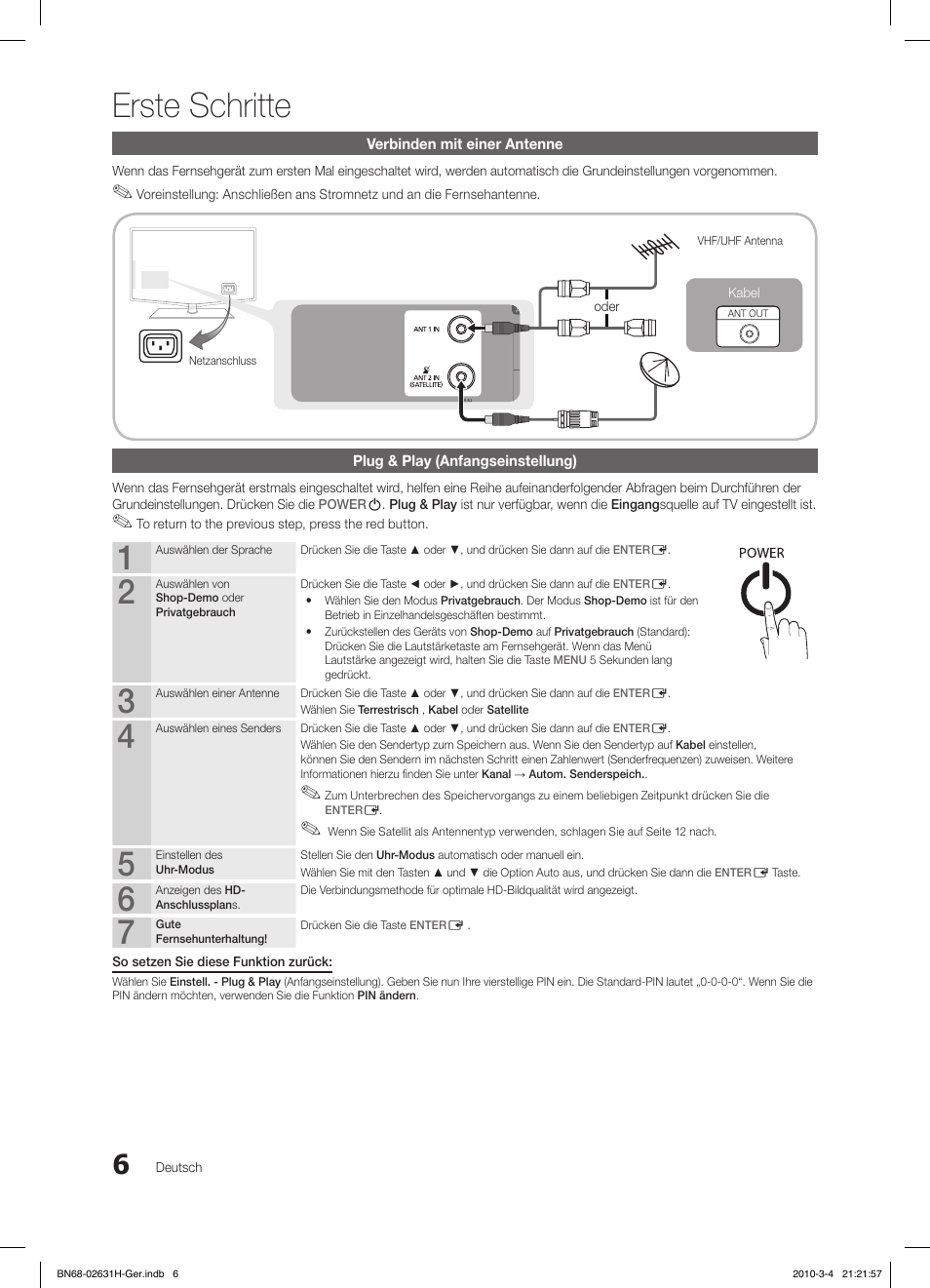 Erste schritte, Ⱥ - ȼ | Samsung LE40C670M1Q User Manual | Page 115 / 164