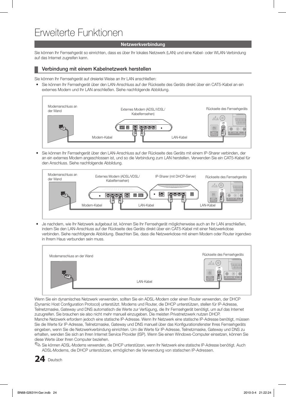 Erweiterte funktionen | Samsung LE40C670M1Q User Manual | Page 133 / 164